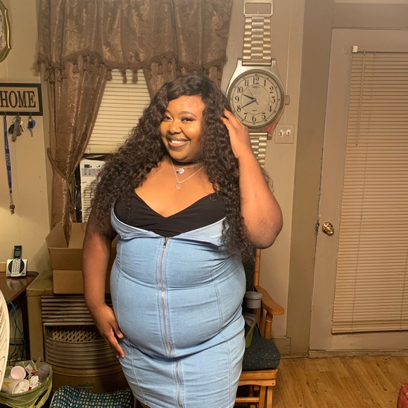 Plus Size Blue Jean Dress - Picture 2 of 3